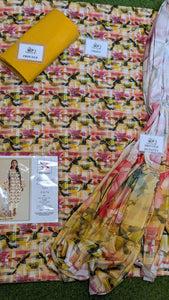 ✨ BINSAEED❤️  Bana Dora 3piece Unstitched Suit SUMMAER LAWN COLLECTION