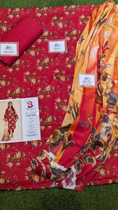 ✨ BINSAEED❤️  Bana Dora 3piece Unstitched Suit SUMMAER LAWN COLLECTION
